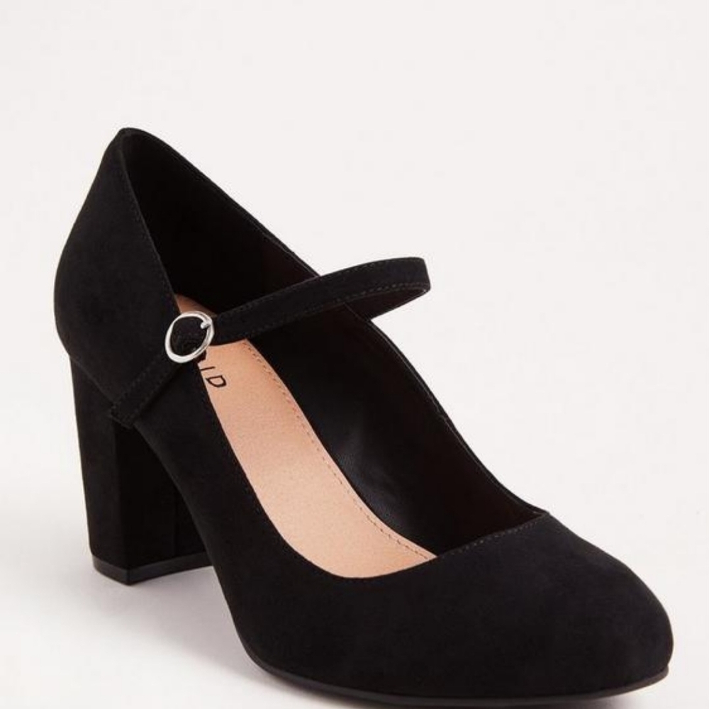 Torrid Black Heels with Ankle Strap and Cushioned Footbed